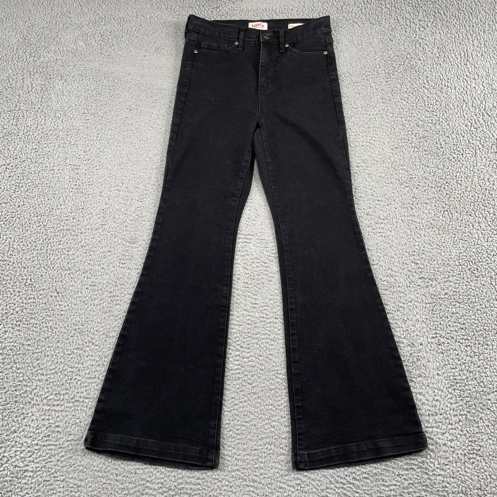 Sofia Vergara Jeans Women 6 Short Black Melisa Flare High Rise Stretch Denim